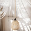 Hanging Lampshade with Plug, Outdoor Lamp, Hanging Boho Rattan Ceiling