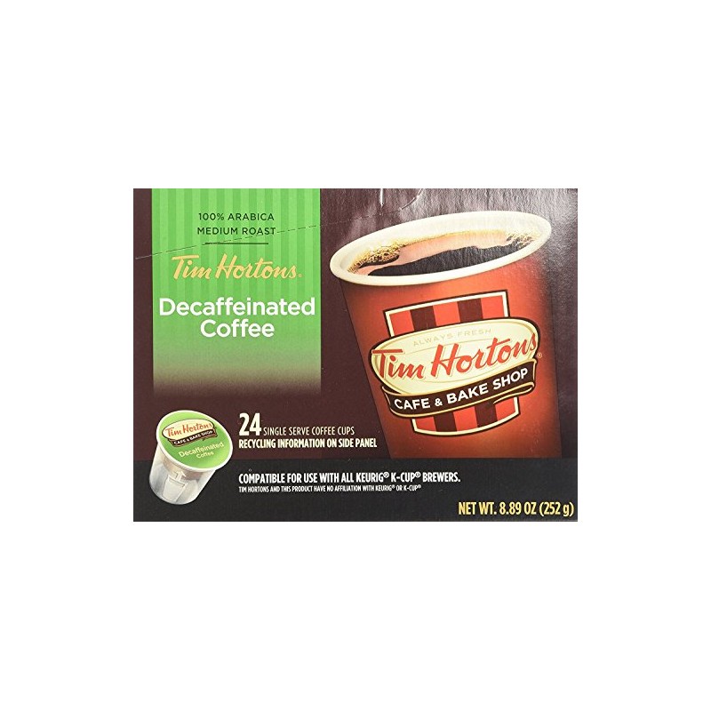 Tim Hortons Decaffeinated Single Serve Coffee Cups, 96 Count (Packaging