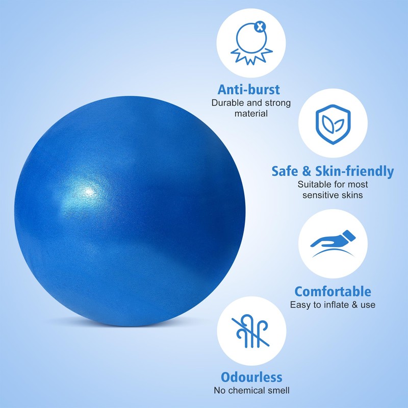TRIXES Blue Pilates Ball Exercise Exercise Ball Made of PVC