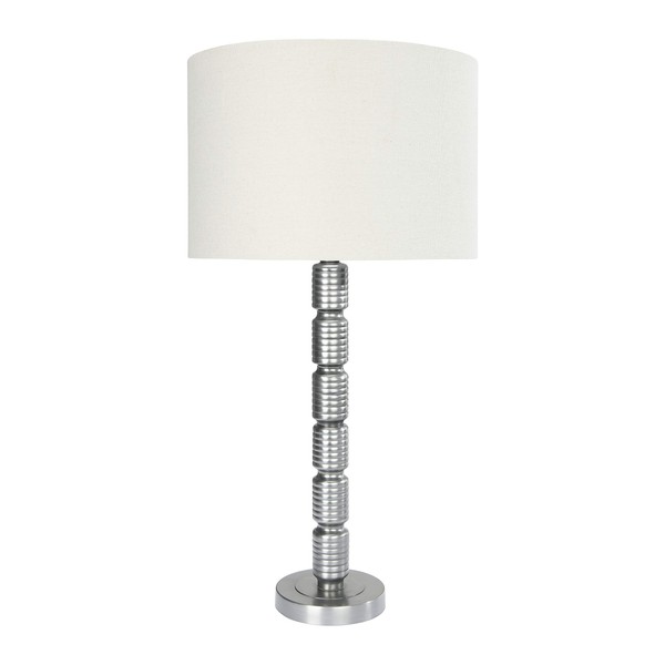 Creative Co-Op Faceted Metal Stacked Column Design Table Lamp, 28.75
