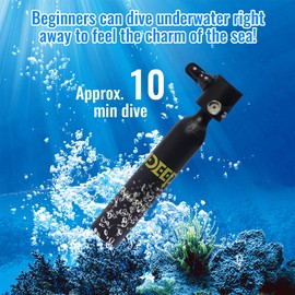 RocoReny Mini Scuba Tank Equipment, Diving Air Tank Lung Mask Underwater Breathing Portable Pump, 4500PSI 0.5L