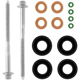 Diesel Injector Seal Kit Injector Seal and Bolt Set Leak-Proof Injector Seal O-Ring Kit Durable Car Fuel Injector Seal Ring Kit Replacement for Car