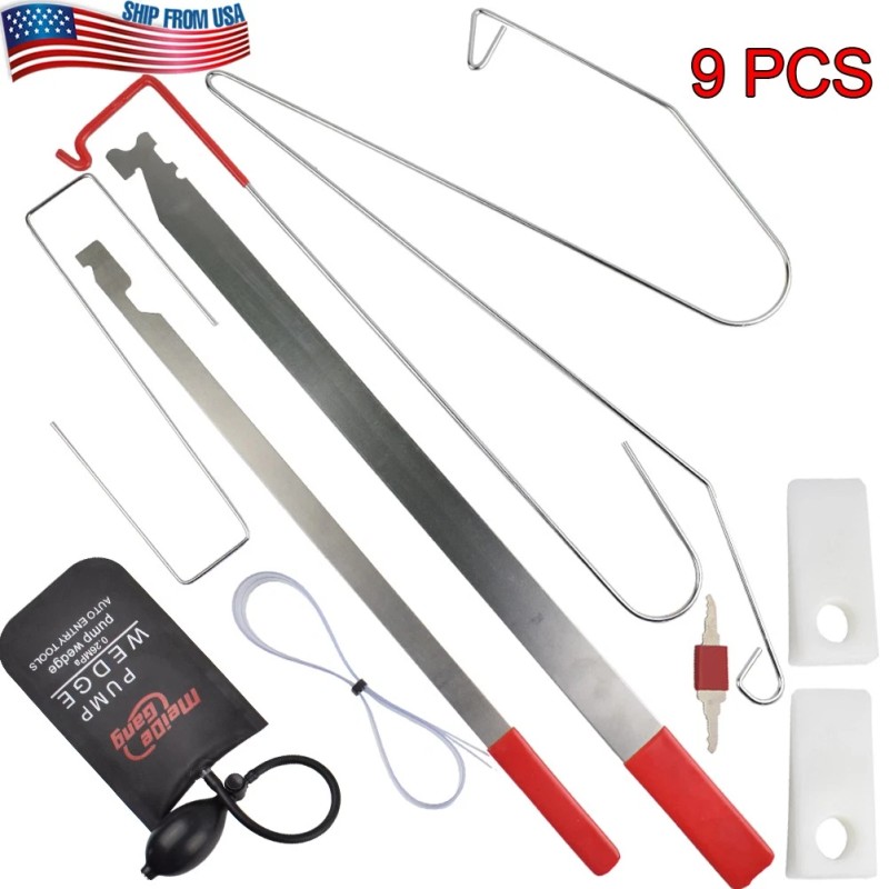 9Pcs Car Door Lost Lock Out Emergency Unlock Opening Tool