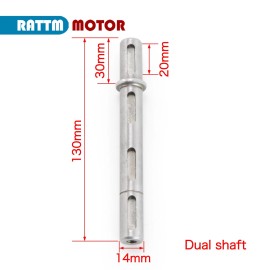 RATTM MOTOR USA Single/Dual Output Shaft 14mm 0.55" for Worm Reducer Gearbox NMRV030 RV030 - Dual Shaft