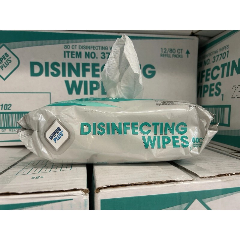 Wipes Plus Disinfecting Wipes 12pk 80ct Box FREE USA SHIPPING
