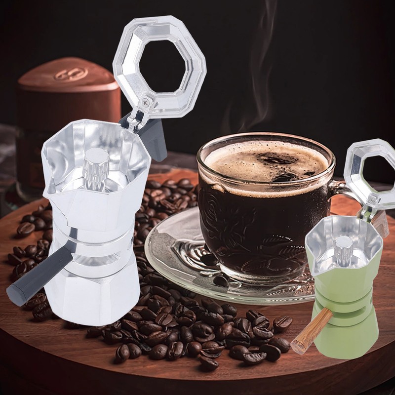 120ml 2 Cups Double Valve Moka Pot Aluminum Alloy Moka