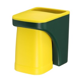 uxcell Magnetic Toothbrush Holder with 2.4 Inch Dia Cup, Toothpaste Organizer and Toothbrush Holder Two-in-One Wall-Mounted Toothbrush Stand for Home Bathrooms Family, Yellow