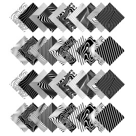 Soimoi Geometric Print Precut 5-inch Cotton Fabric Quilting Squares Charm Pack DIY Patchwork Sewing Craft- White & Black