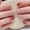 [ALLEVG] Nail Tips, 24 Pieces, Nail Tips, Short 3D, Autumn