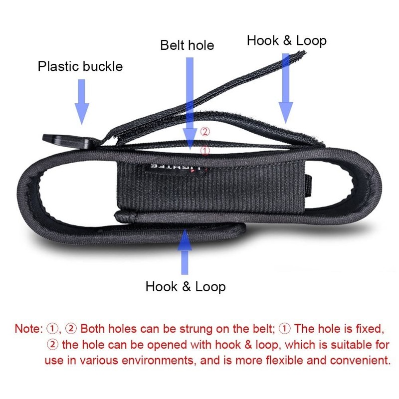 Flashlight Holster,Tactical Torch Holder Torch Cover Holder Nylon Belt Torch