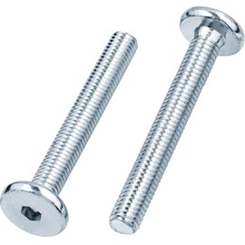 M6 (6mm x 40mm) Silver Flat Head Furniture Screw Hex Drive Socket with Metric Thread Fully Threaded Furniture Bolts for Furniture Cots Beds Crib and Chairs (Pack of 12)