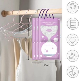 Hängender Entfeuchtungsbeutel,Kleiderschrank Feuchtigkeitsabsorber,Entfeuchter Schrank,6 Pack Trockenmittel-Tasche,Hänge Luftentfeuchter,Luftentfeuchter Beutel zum Hängen,für Keller/Schlafzimmer