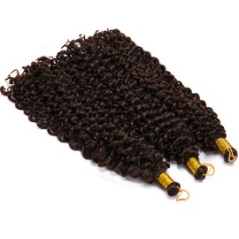 TESS 14 Inch Crochet Braids Hair Extensions 3 Pieces Braids Extensions Synthetic Hair 36 cm Water Wave Curly Hair Pieces 30 Strands 300 g Synthetic Hair Thickening Dark Brown