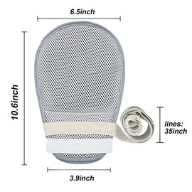 YINJIPIN Dementia Restraint Gloves For Bedridden Patients, Dementia Products For Elderly, Medical Bondage Adult Mittens For Scratching, Hand Restraints For Elderly Dementia Patients (2pcs, Grey)