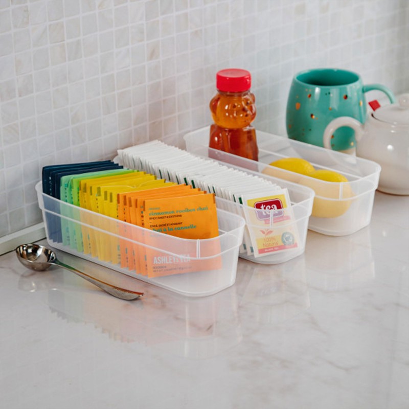 Sterilite 13538608 Narrow Storage Trays with Sturdy Banded Rim and