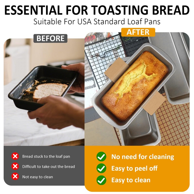 100 Sheets Loaf Pan Liners, Non-Stick Parchment Paper for Baking