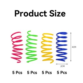 20Pcs Cat Springs,Plastic Cat Spring Kitten Toys Springs Accessories for Indoor Cats Boredom,for Interactive Swatting Biting Hunting Teething,Coil Spiral stimulating Training Bouncing Durable Colorful