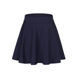 Century Star Falda de patinadora plisada elástica para mujer, uniforme escolar, línea A, minifalda corta, Azul profundo, M