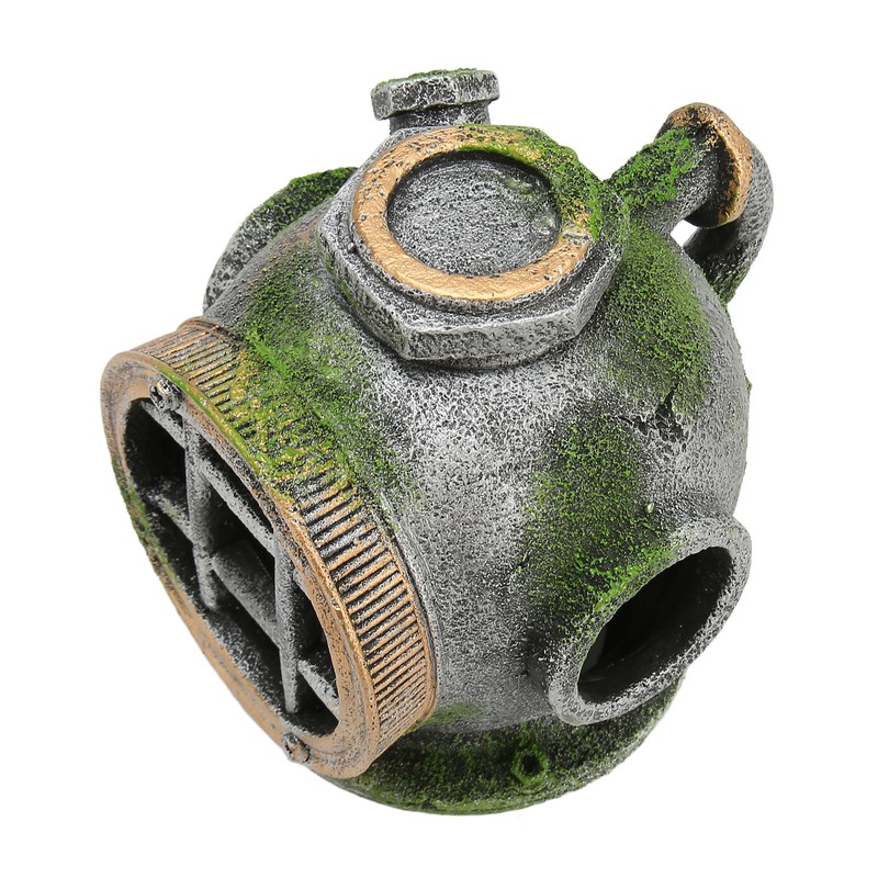 Aquarium Helmet Ornament Simulation Toxic Free Hideout House Resin Fish