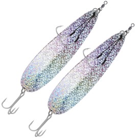 THKFISH 2 Pieces Magnum Flutter Spoon, Fishing Lure, 20/22 cm Saltwater Fishing Bait for Striped Bass, Walleye, Salmon, Big Trolling Freshwater Striper Jig Spoon, Shad Spoon P01-YUER