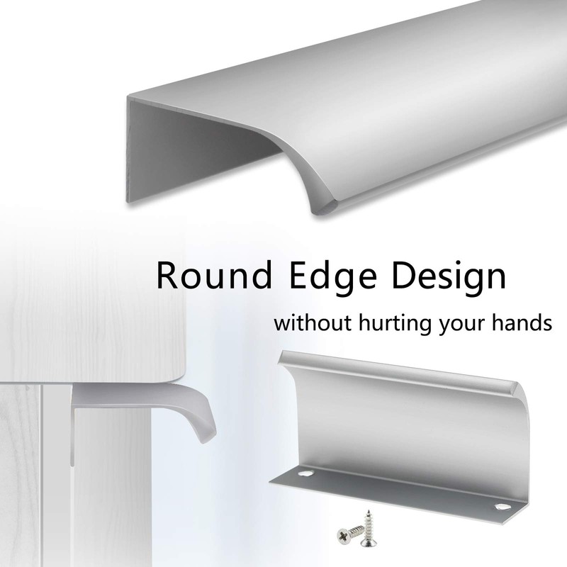 Qjaiune Back Mount Finger Edge Pull 80mm/3.15", Aluminum Hidden Handle
