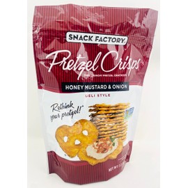 Pretzel Crisps Thin Crunchy Crackers Honey Mustard And Onion Deli Style By Snack Factory Bundled With Kokobunch Kit | 2-7.2 oz PACK