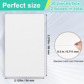 Sliner 60 Pcs Credit Card Reader Cleaner Cards Dual Side Cr80 Reader Cleaning Scanner Cleaning Sheets Pos Swipe Terminal for Printer Optical Credit Machines