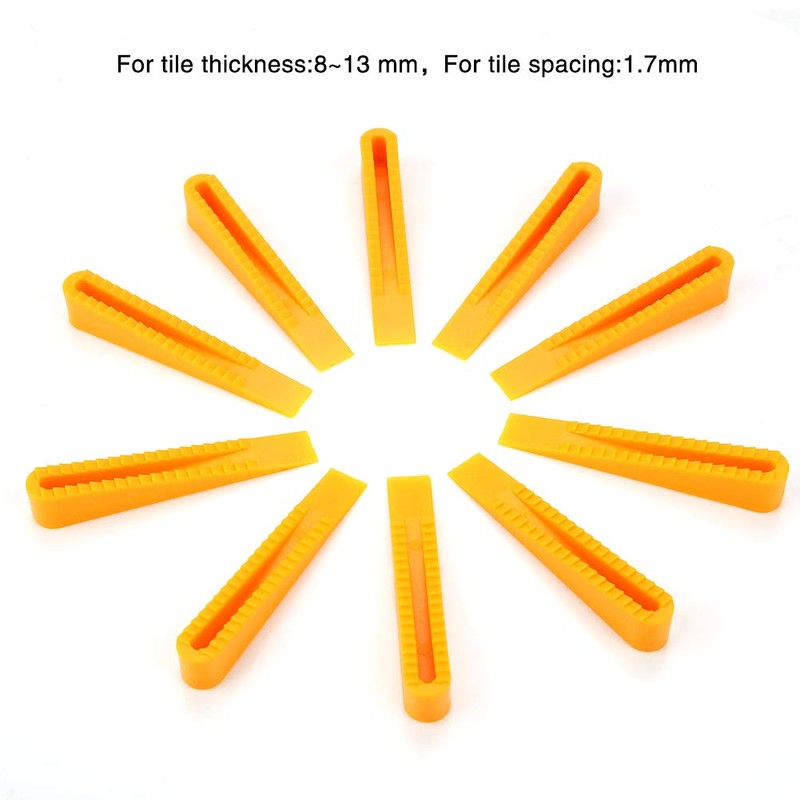 Tile Leveling System Plastic Leveler Spacers Wedges 100-Pack Yellow for