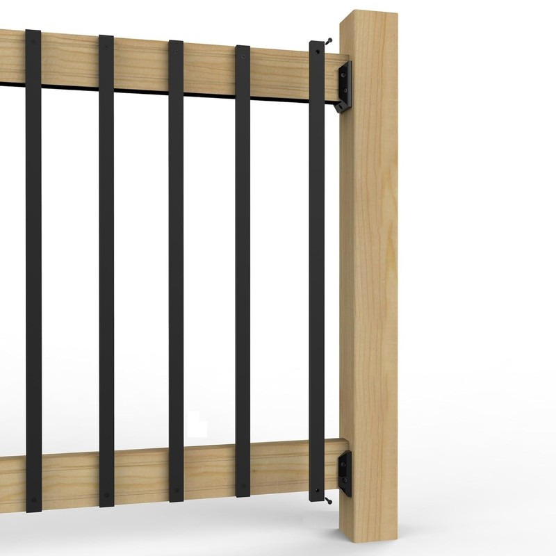 HZIU 25 Pack Deck Balusters 32'' Rectangle Staircase Baluster, Black