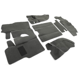 HECASA Carpet Rug Mat Kit w/Console Compatible with 1997-2006 Jeep Wrangler TJ Flocked Blanket Floor Mats Liners 6 Pcs Gray