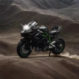 Xopexld Kawasaki H2r Miniatura Moto Metal Con Luz Y Sonido 1:12 Color Negro