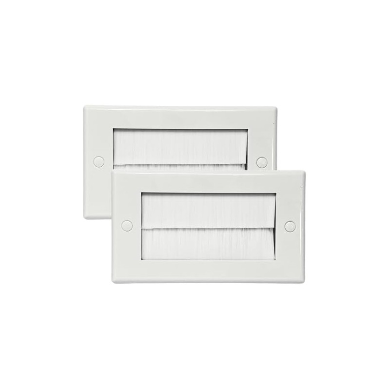 Evoges Brush Faceplate White Brushplate Wall Plate (Pack of 2,