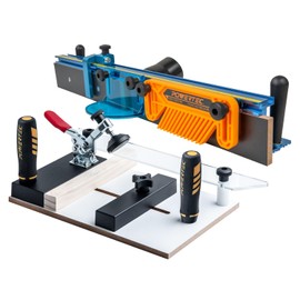 POWERTEC 72032 Deluxe Router Table Fence System 3-3/8" Tall 24" Long and Rail Coping Sled for Router Tables, Professional Precise Cutting Rail for Cabinet Door Joints, Drawers and Woodworking