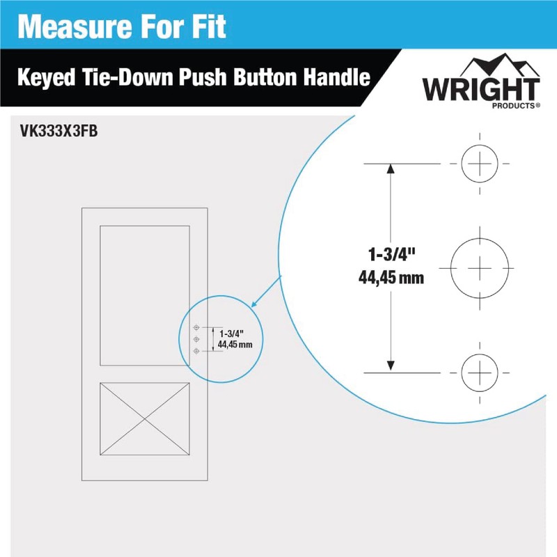 Wright Products - Tie Down Keyed Push Button Door Latch
