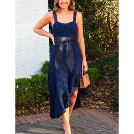 Earnda Womens Fashion Obi Belt Wrap Wide Cinch for Dress Solid Color Belts Navy Medium