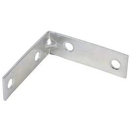 Merriway BH05818 (10 Pcs) Bright Zinc Plated Corner Braces Brackets Plates, 75 mm (3 Inch) - Pack of 10 Pieces
