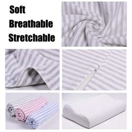 Pillow Cover for Contour Pillow,Replacement Pillow Case for Memory Foam Neck Pillow,Soft Cotton Pillow Protector for Neck Cervical Pillow,Latex Pillow,Hidden Zipper