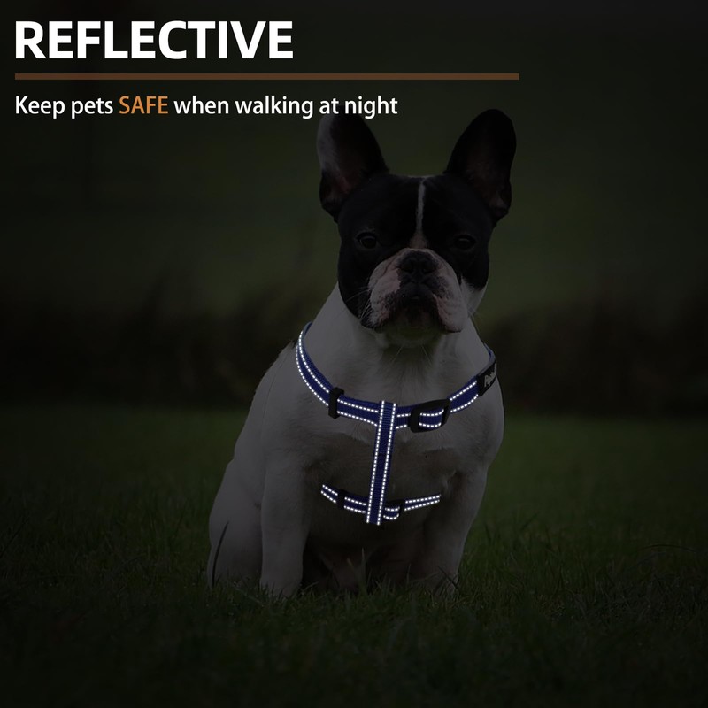 PUPTECK No Pull Dog Harness Soft Adjustable Basic Nylon Step