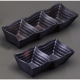 Yamasita Craft 11429090 Black Bizen Wave Three-Piece Pot, 2.8 x 8.4 x 1.6 inches (7 x 21.2 x 4.2 cm)