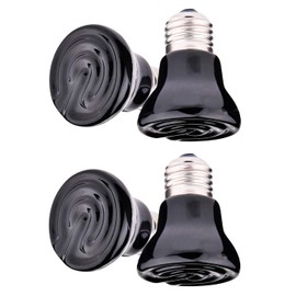 Qixivcom 4-Packs 50W Black Ceramic Heat Lamp Mini Reptile Heat Lamp Bulbs E26/E27 110V Infrared Reptile Heat Emitter Heater Lamp Bulb No light Lamps for Lizard Brooder Coop Aquarium Lizard Turtle