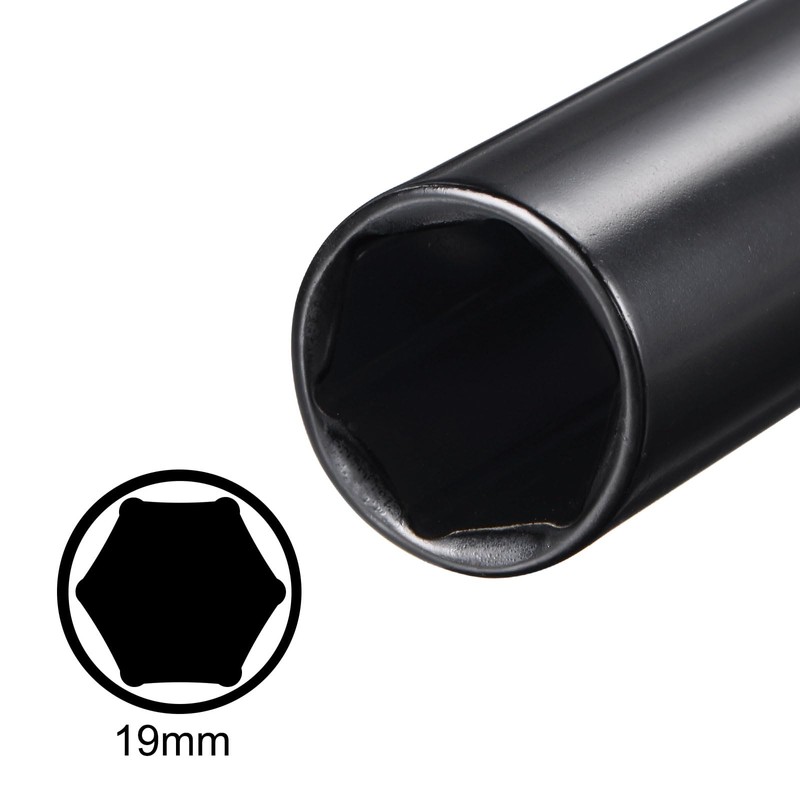 sourcing map 1/2" Drive by 19mm Deep Impact Socket, Heat-Treated