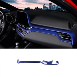 KELEIMAI Car Accessories Fit for Toyota C-HR CHR 2018-2023 Upper Central Console Display Dashboard Panel Cover Trim (Blue) ABS 2 PCS Fit 9 inch Screen,Not Fit 7 inch Screen