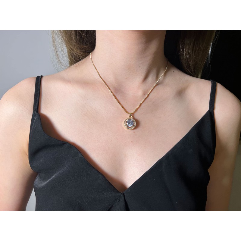 Txibikn 4 Pieces Fashion Shining Zircon Silver Pendent Necklace Earring