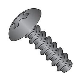 Small Parts 1016BPTB Steel Sheet Metal Screw, Black Oxide Finish, Truss Head, Phillips Drive, Type B, #10-16 Thread Size, 1" Length (Pack of 50)