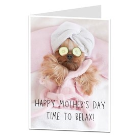 LimaLima Mother's Day Card Dog Spa Design For Mothering Sunday From Son Or Daughter Perfect For Mum, Grandma, Nain