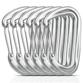 Pack of 6 Carabiner Hooks Large Heavy Duty Aluminium Carabiner 12 KN (1200 kg) Load Capacity Choice of 7 Colours for Outdoor Hammock Attachment Hiking Camping Camping Backpacking