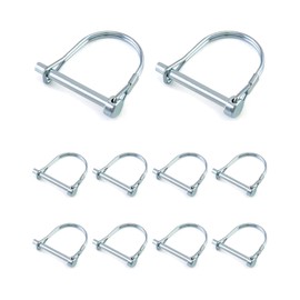 QWORK 10 Pcs Folding D Shape Carbon Steel Folding Cotter Pins Locking Pin for Farm Lawn Garden - 6x50mm