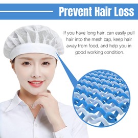 Hybursky Mesh Chef Caps 3PCS Unisex Elastic Catering Hats Restaurant Kitchen Cooking Hats Industrial Workshop Hair Nets Adjustable Reusable Food Service Hat for Workers Bakers, White