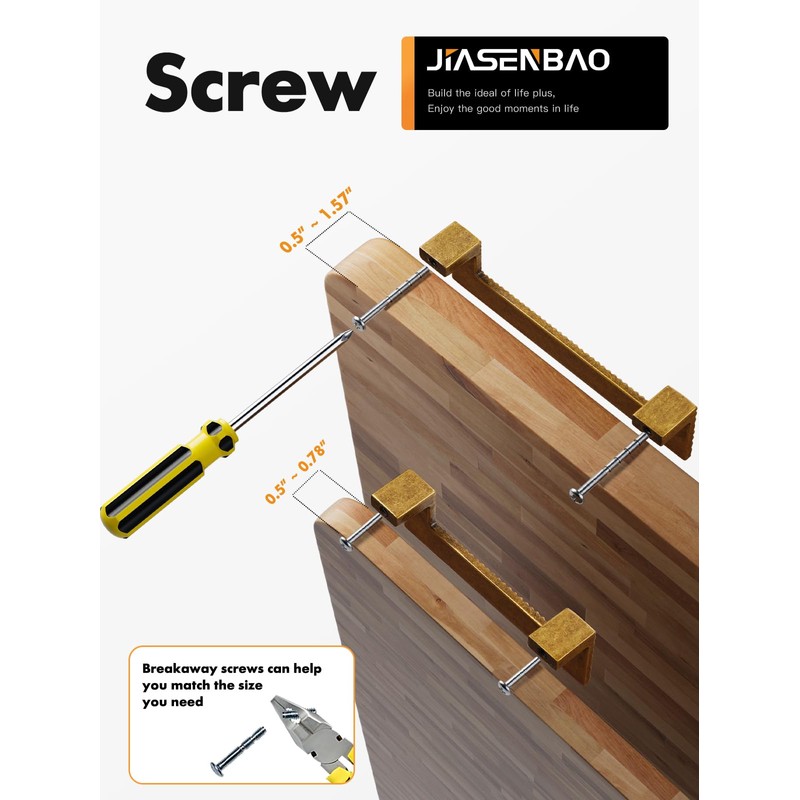 JIASENBAO 5 Pack Gold Cabinet Pulls 3" Hole Center Brushed