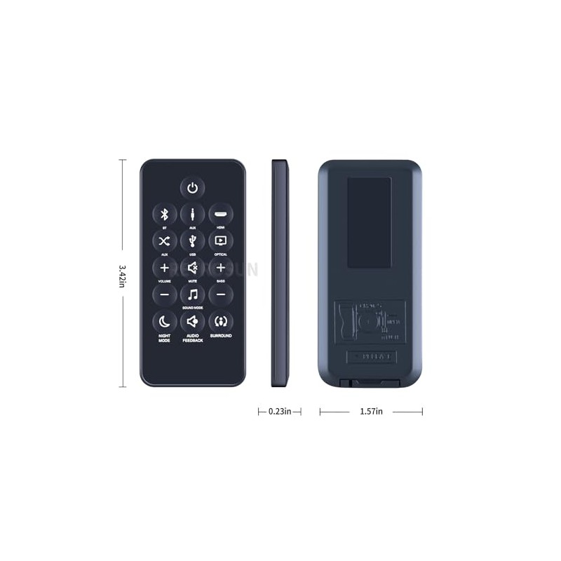 Replacement Remote Control for JBL Bar Studio 2.0 Channel Soundbar